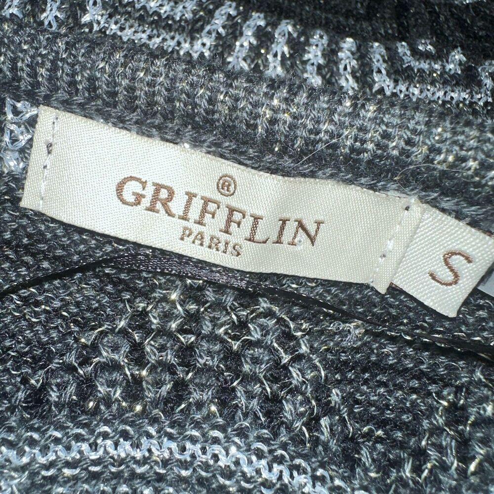 Grifflin Paris Dress Black Gray Cream Sleeveless Knit Stretch Size Small - Picture 8 of 9